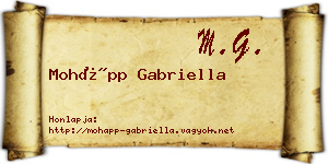 Mohápp Gabriella névjegykártya
